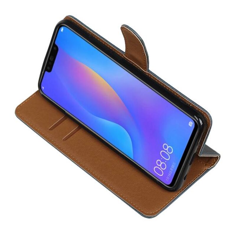 Pull Up Bookstyle voor Huawei P Smart Plus Blauw