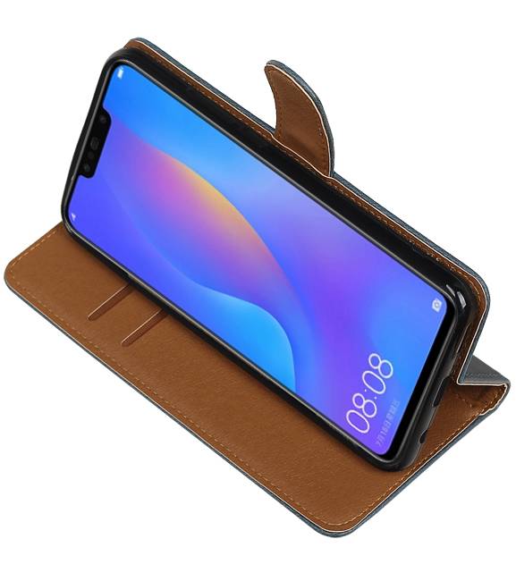 Pull Up Bookstyle voor Huawei P Smart Plus Blauw