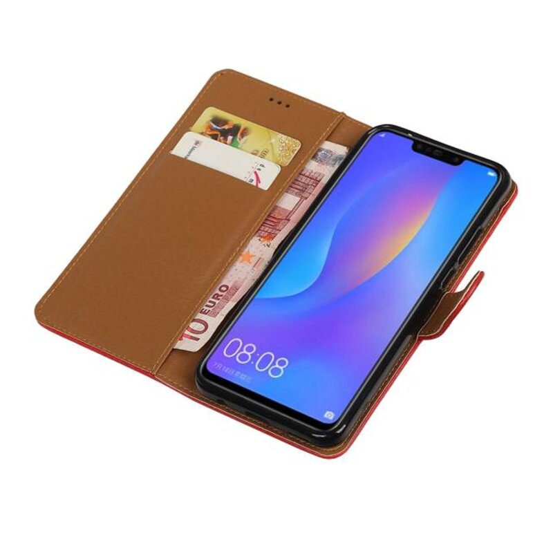 Pull Up Bookstyle voor Huawei P Smart Plus Rood