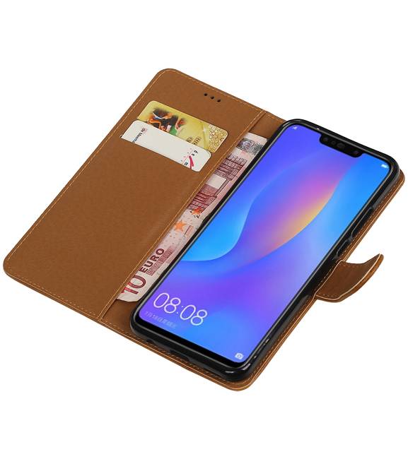 Style de livre Pull Up pour Huawei P Smart Plus Marron