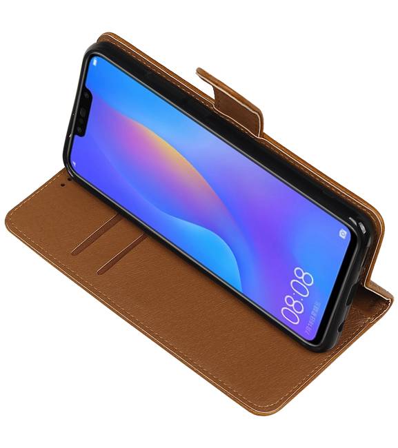 Style de livre Pull Up pour Huawei P Smart Plus Marron