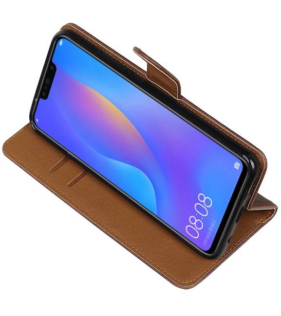 Pull Up Bookstyle voor Huawei P Smart Plus Mocca