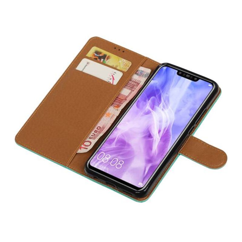 Pull Up Bookstyle voor Huawei Nova 3 Groen