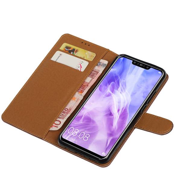 Style de livre Pull Up pour Huawei Nova 3 Mocca