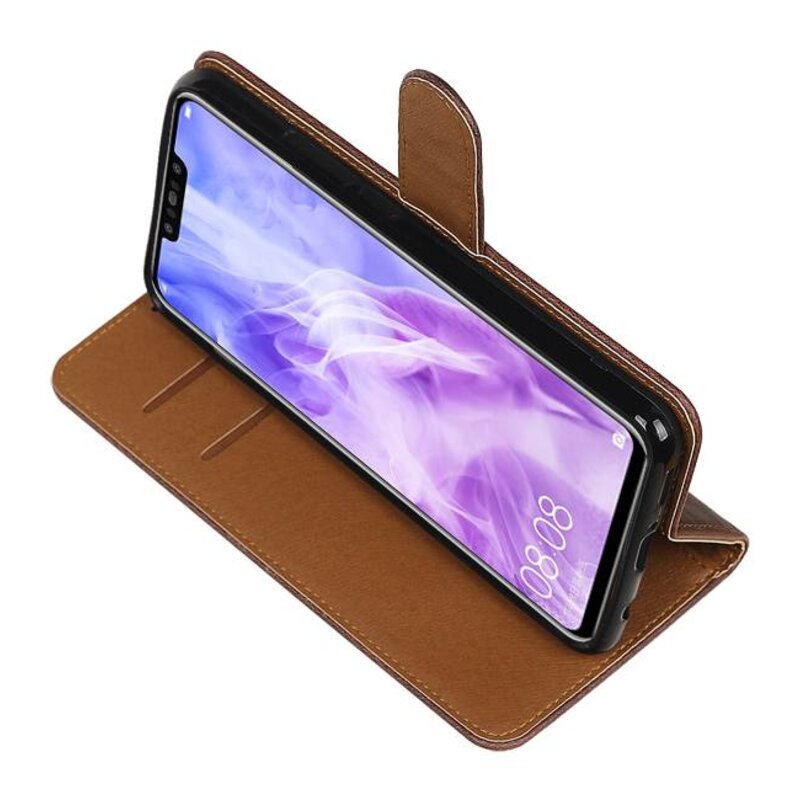 Pull Up Bookstyle für Huawei Nova 3 Mocca