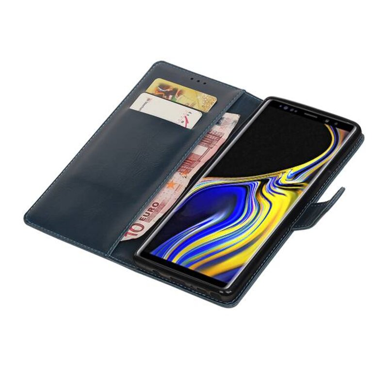 Pull Up Bookstyle voor Samsung Galaxy Note 9 Blauw