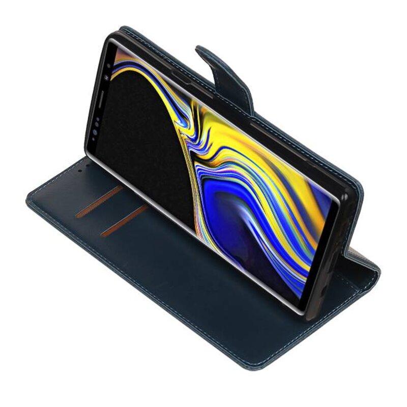 Pull Up Bookstyle voor Samsung Galaxy Note 9 Blauw
