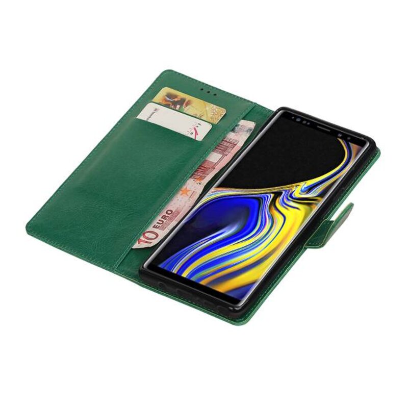 Pull Up Bookstyle for Samsung Galaxy Note 9 Green