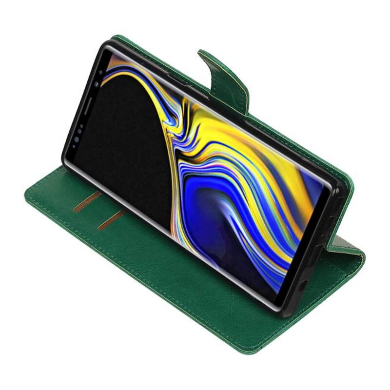 Pull Up Bookstyle per Samsung Galaxy Note 9 Green