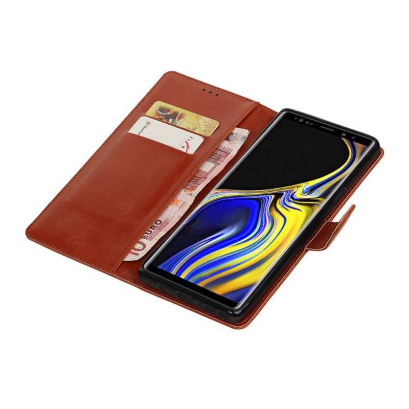 Pull Up Bookstyle for Samsung Galaxy Note 9 Brown