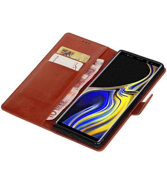 Pull Up Bookstyle for Samsung Galaxy Note 9 Brown