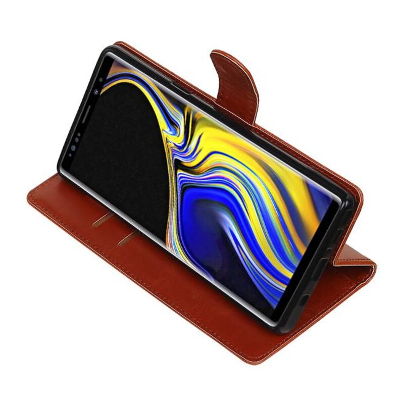 Pull Up Bookstyle per Samsung Galaxy Note 9 Brown