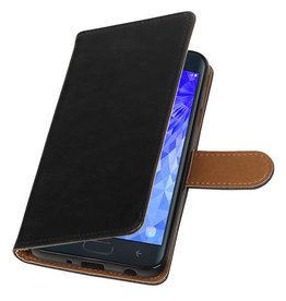 Pull Up Bookstyle voor Samsung Galaxy J7 2018 Zwart