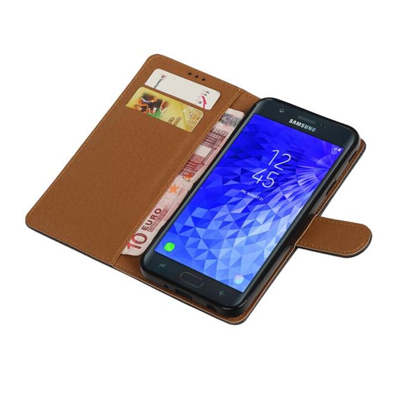 Pull Up Bookstyle für Samsung Galaxy J7 2018 Schwarz