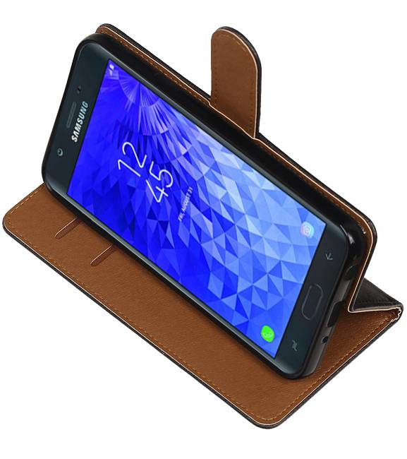 Pull Up Bookstyle voor Samsung Galaxy J7 2018 Zwart