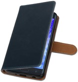 Style de livre Pull Up pour Samsung Galaxy J7 2018 bleu