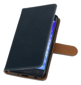 Pull Up Bookstyle voor Samsung Galaxy J7 2018 Blauw