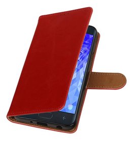 Style de livre Pull Up pour Samsung Galaxy J7 2018 rouge