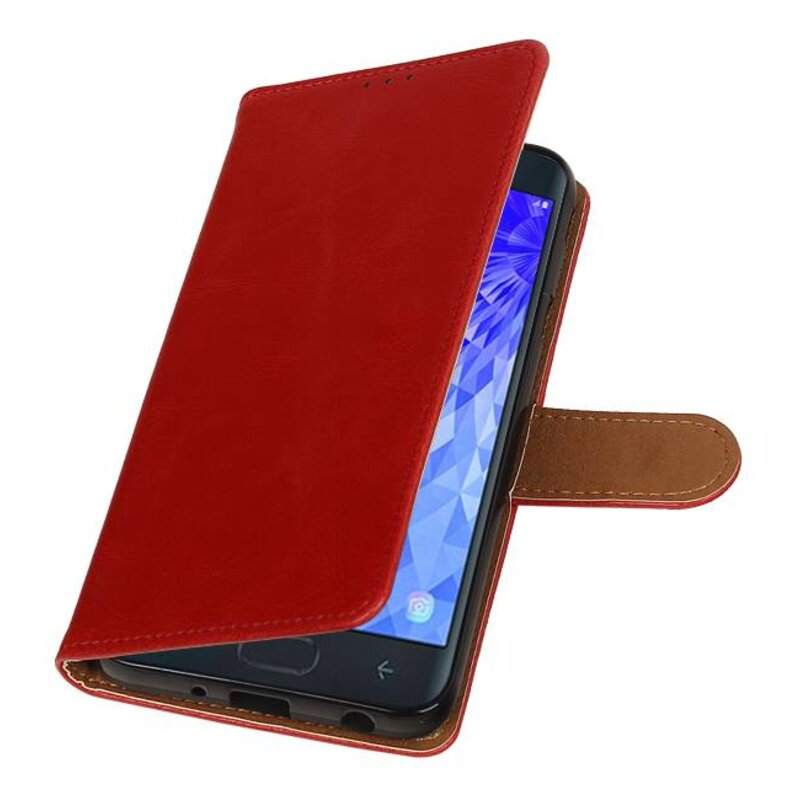 Pull Up Bookstyle per Samsung Galaxy J7 2018 Red