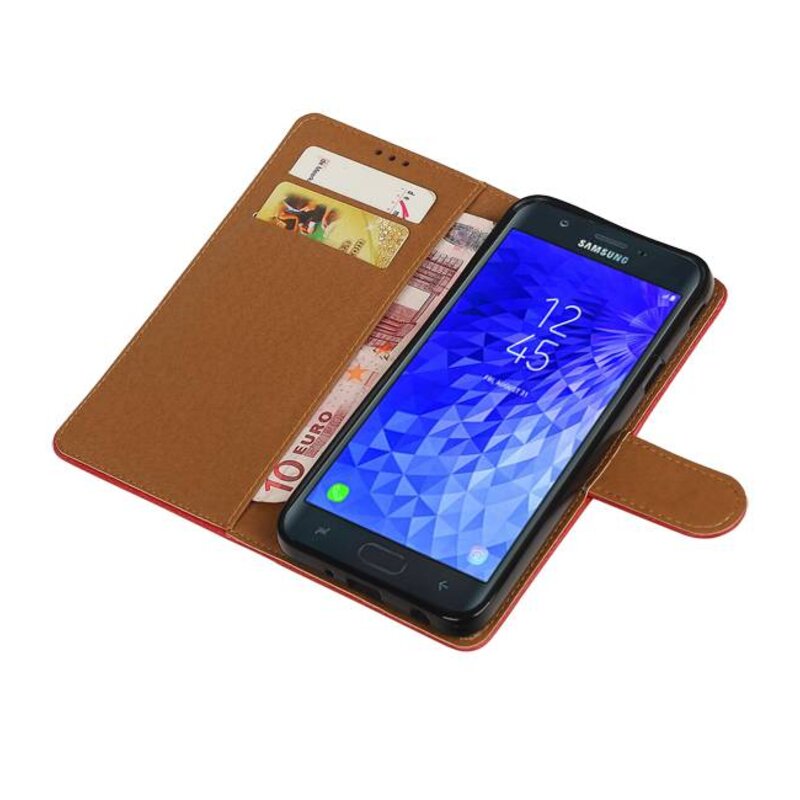Pull Up Bookstyle per Samsung Galaxy J7 2018 Red