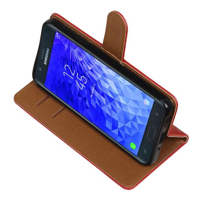 Pull Up Bookstyle per Samsung Galaxy J7 2018 Red