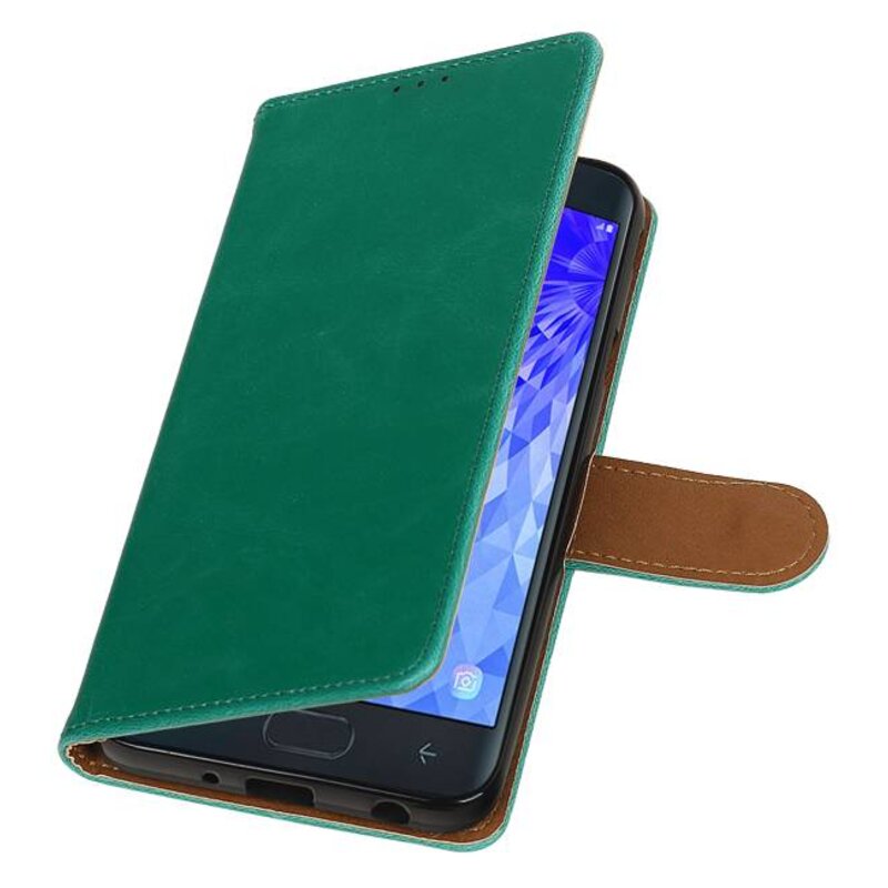 Pull Up Bookstyle pour Samsung Galaxy J7 2018 Vert
