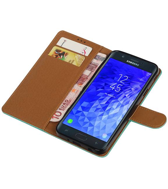 Pull Up Bookstyle für Samsung Galaxy J7 2018 Grün