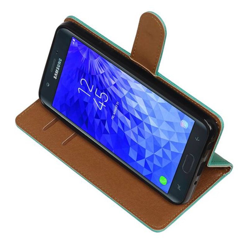 Pull Up Bookstyle pour Samsung Galaxy J7 2018 Vert