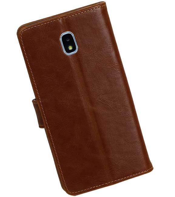 Pull Up Bookstyle for Samsung Galaxy J7 2018 Brown