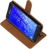 Pull Up Bookstyle for Samsung Galaxy J7 2018 Brown