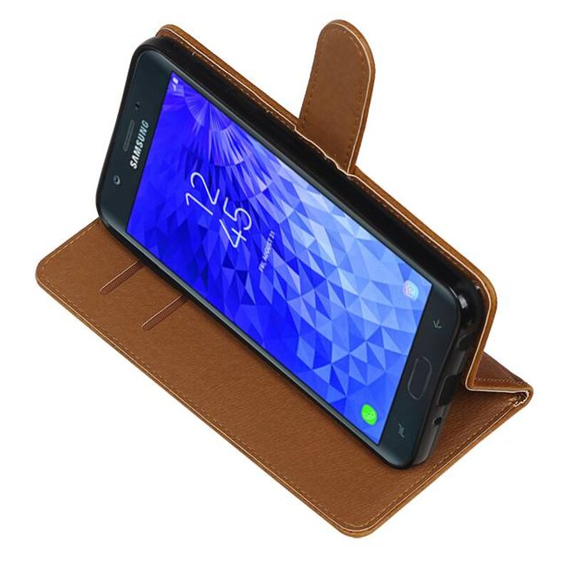 Pull Up Bookstyle für Samsung Galaxy J7 2018 Braun