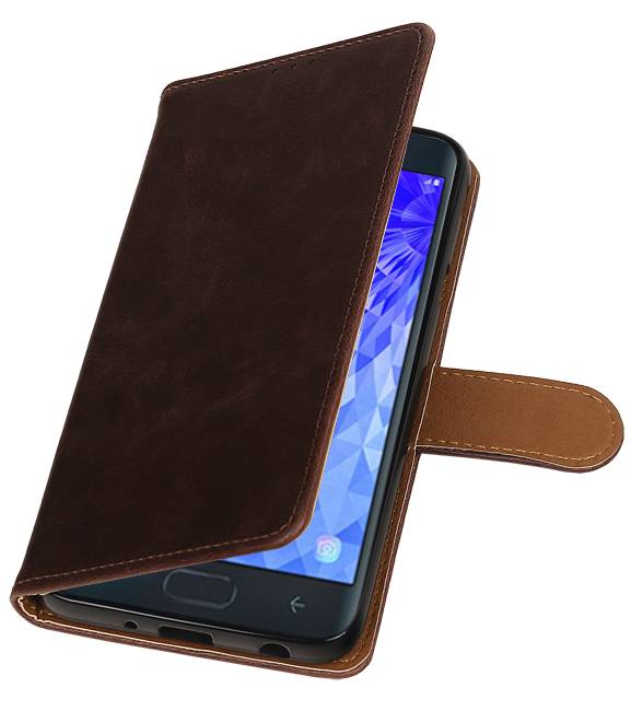 Pull Up Bookstyle pour Samsung Galaxy J7 2018 Mocca