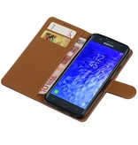 Pull Up Bookstyle voor Samsung Galaxy J7 2018 Mocca