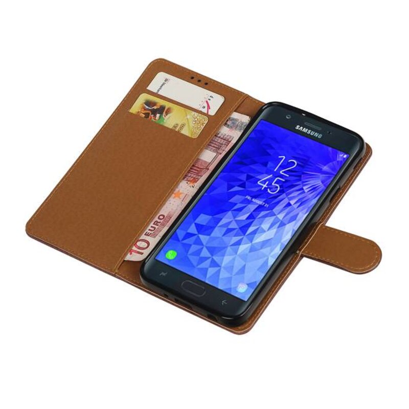 Pull Up Bookstyle pour Samsung Galaxy J7 2018 Mocca