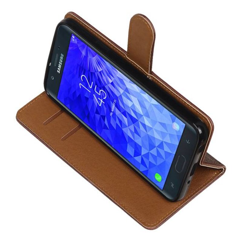 Pull Up Bookstyle pour Samsung Galaxy J7 2018 Mocca