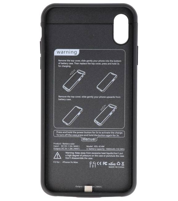 Custodia per batteria per iPhone XS Max 5000 mAh Audio Nero