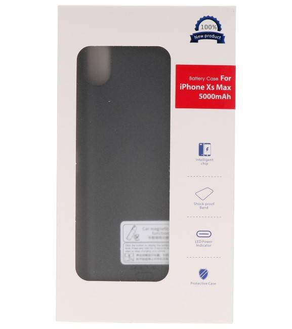 Custodia per batteria per iPhone XS Max 5000 mAh Audio Nero