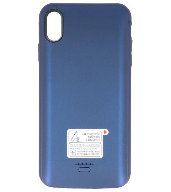 Battery Power Case voor iPhone XS Max 5000 mAh Audio Blauw