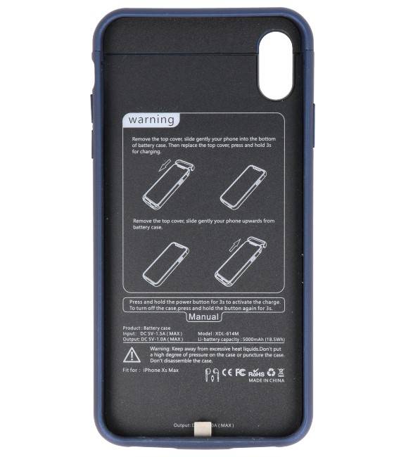 Batteri Power Case til iPhone XS Max 5000 mAh Audio Blue