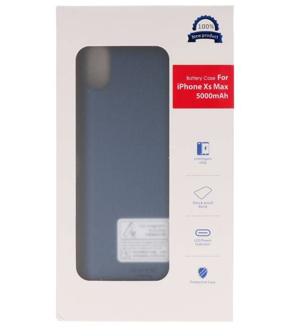 Battery Power Case voor iPhone XS Max 5000 mAh Audio Blauw