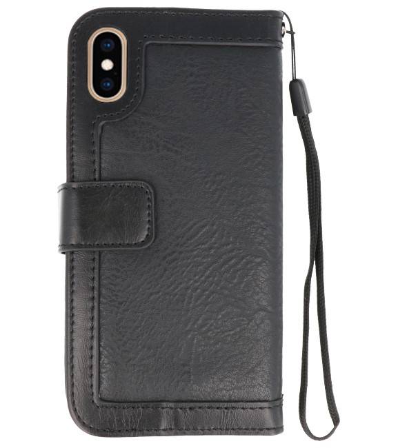 Etui portefeuille de luxe pour iPhone XS Max noir