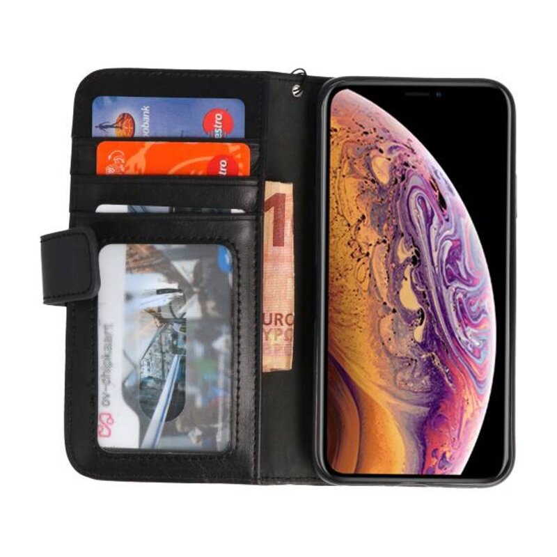 Etui portefeuille de luxe pour iPhone XS Max noir