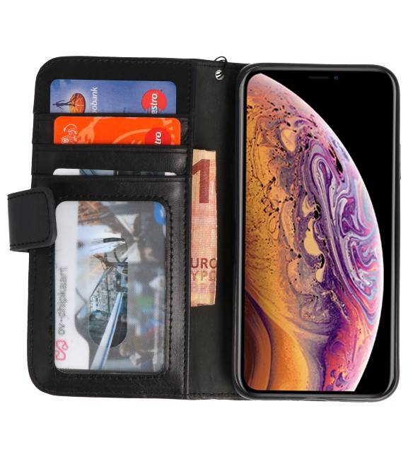 Etui portefeuille de luxe pour iPhone XS Max noir