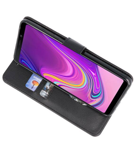 Bookstyle Wallet Cases Hülle für Galaxy A9 2018 Schwarz