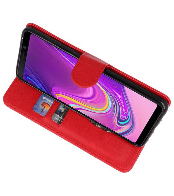 Bookstyle Wallet Cases Hoesje voor Galaxy A9 2018 Rood