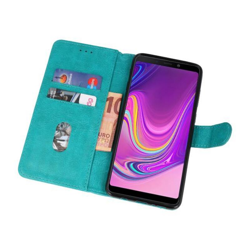 Etuis portefeuille Bookstyle Case pour Galaxy A9 2018 vert