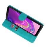 Bookstyle Wallet Cases Hoesje voor Galaxy A9 2018 Groen