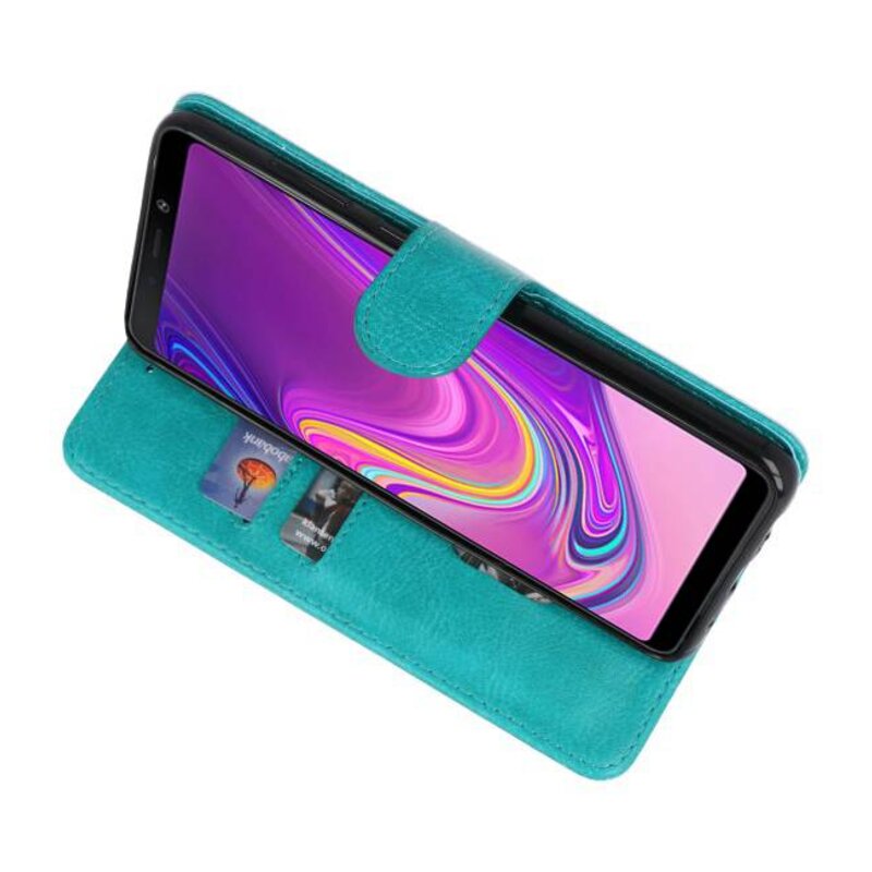 Bookstyle Wallet Cases Hülle für Galaxy A9 2018 Grün