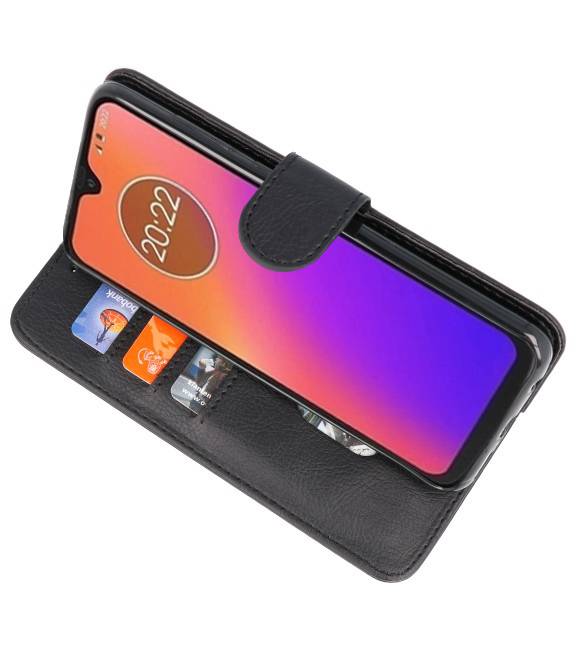 Etuis portefeuille Bookstyle Case pour Moto G7 Noir