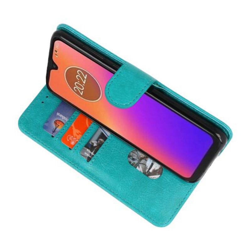 Bookstyle Wallet Cases Case for Moto G7 Green